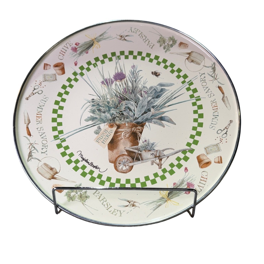 Hallmark Natures Sketchbook Fresh Herbs Vintage Melamine Plate 10 inch 163B1